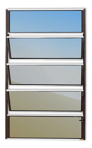 Janela De Alumínio Basculante 100x60cm Vidro Espelhado Wt 0