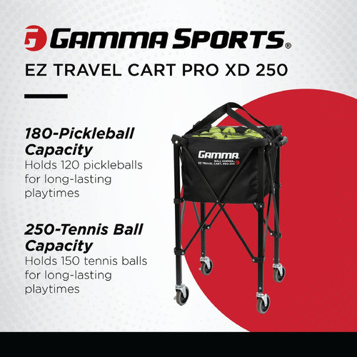 Gamma Sports Ez Travel Cart Pro, Tolva De Pelotas Con Funda. 1