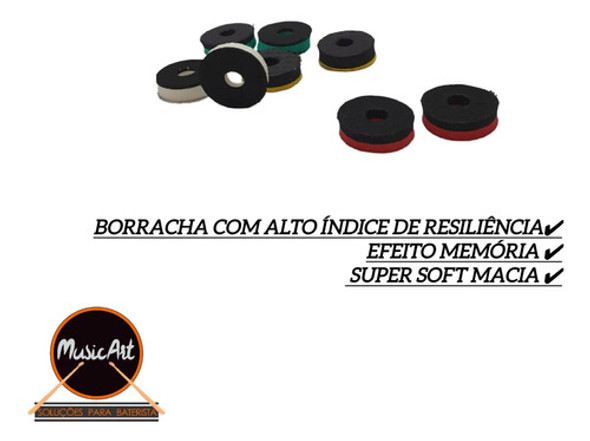 Kit De Feltros De Borracha Para Pratos De Bateria 12 Unidade 1
