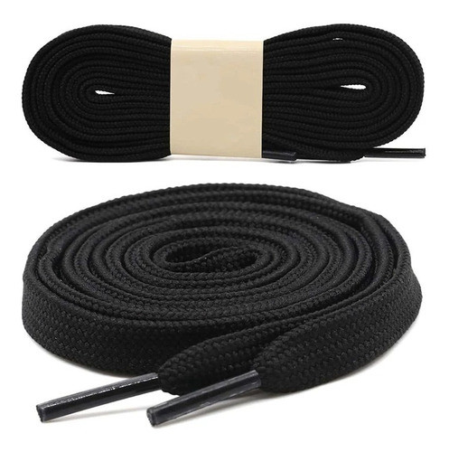 1 Par Cadarço Atacador Flat Tenis Air Force 1  Preto  120cm 1