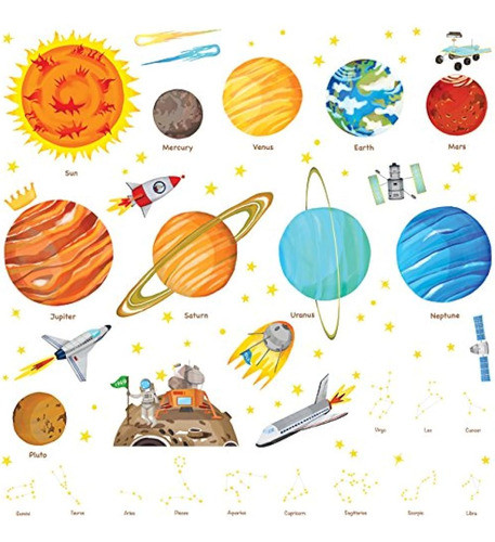 Decowall Da-1501 The Solar System Adhesivos De Pared Para Ni 0
