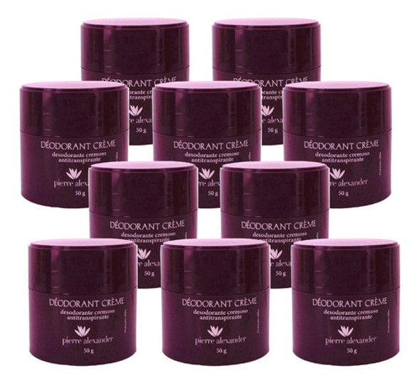Kit 10 Desodorante Em Creme 50g Pierre Alexander + Brinde 0