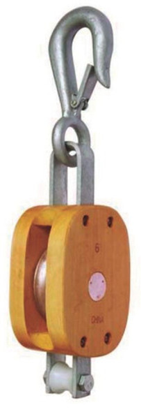 Pasteca Madera 1polea C/ganch,canal:9.5mm,226kg  Hk Hk14m01 0