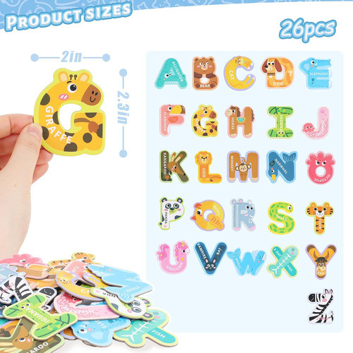 Conjunto De Letras Magnéticas Abc De Animales Grandes, 79 Cm 1