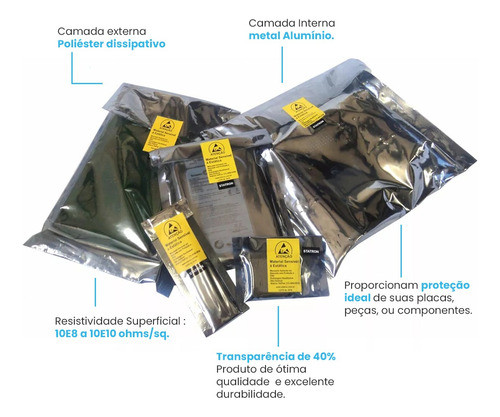 Embalagem Antiestática 100x50mm P/memória Note Book 100pcs 1