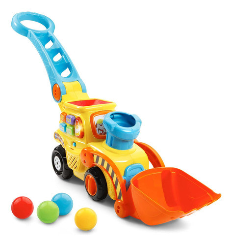 Palo Amarillo Bulldozer De Empuje Y Pop Para Niños De 15 Cm 0
