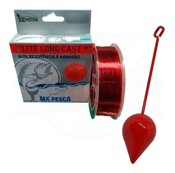Kit Linha Mx 0,28 + Chumbada Pião 0