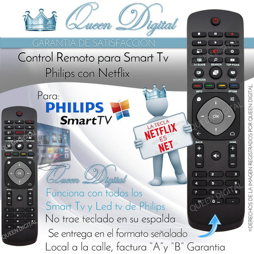 Control Remoto Para Philips Pfg Phg Netflix Smart Tv 1