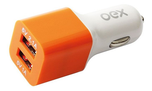 Carregador Automotivo Duas Entradas Usb Oex Cg101 Laranja 0