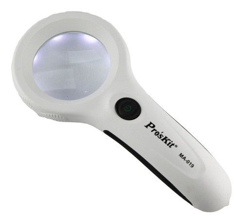 Lupa Mano Vidrio Doble Luz Led Uv Proskit 3x 56mm Pilas Htec 0