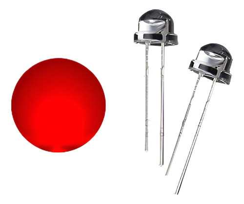 100 Piezas 5mm Sombrero De Paja Rojo Granangular Transparent 0