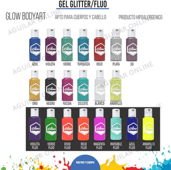 Gel Look Glow - Gel Para Cabello Glitter Pelo Brillos Color 1