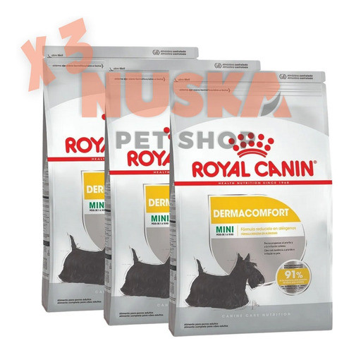 Royal Canin Mini Dermacomfort 3 Kg X 3 Unidades Piel Perro 0