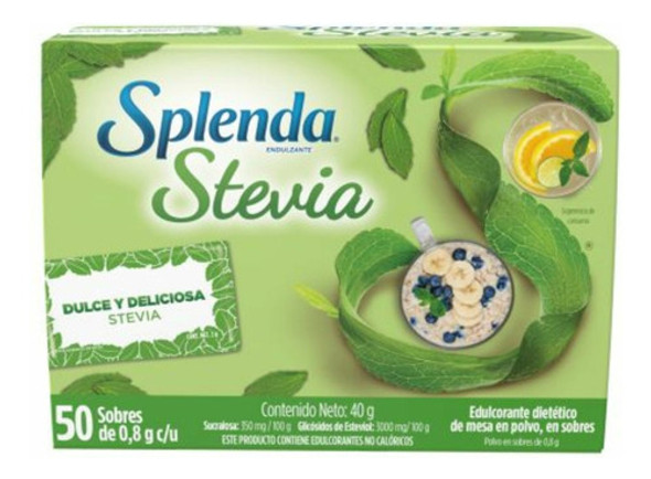 Edulcorante Splenda® Stevia Polvo X50 Sobres 0 Edulcorante Splenda® Stevia Polvo X50 Sobres 0