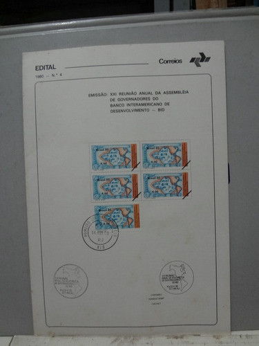 Edital Nº4 1980 + Fdc + 1quadra Xxi Reunião Anual Do Bid 0