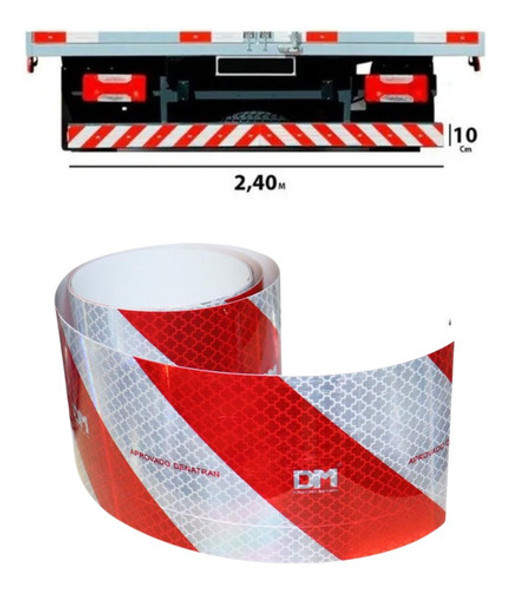 Kit 4 Faixas Refletivas Bau Carroceria 1 Faixa Parachoque Dm 1