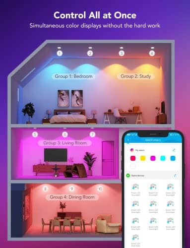 Govee Smart Recessed 4 Polegadas, Wi-fi Bluetooth Direct Co 1