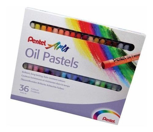Giz De Cera Pentel Pastel Oleoso 36  Bastões Cores Phn-36 0