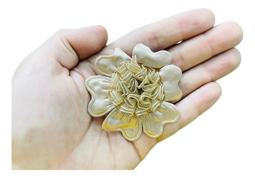 100 Pcs Flor De Tecido Com Rococo 7cm Nude 0
