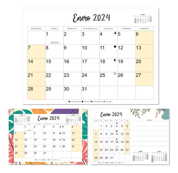 Kit Imprimible Calendario Planificador 2024 Pdf + Editable 0