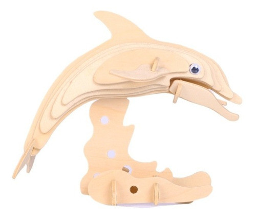 Delfin Para Armar Madera Rompecabezas Puzzle 3d Decorativo 0
