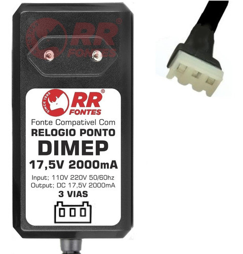 Fonte Carregador 17,5v 2a Para Relogio Ponto Dimep D15719540 0
