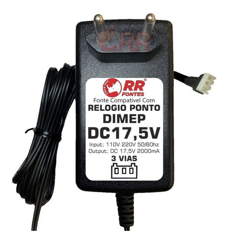 Fonte Carregador 17,5v 2a Para Relogio Ponto Dimep D15719540 1