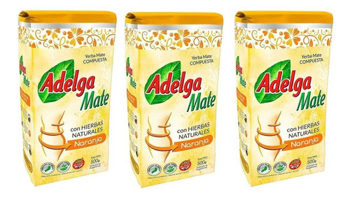 Yerba Mate Adelga Mate Con Hierbas Naturales Naranja X3 0