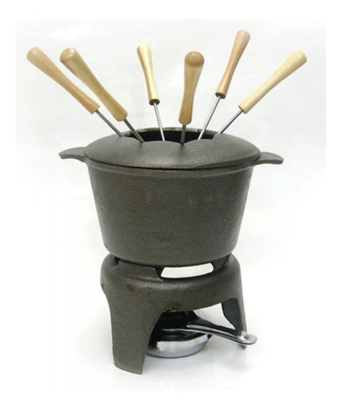 Fondue Hierro Fundido Con Trípode Y Mechero Premium 1