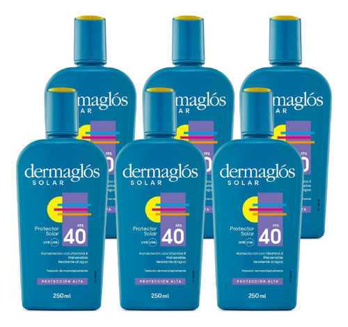 Pack 6 Dermaglós Protector Solar Fps40 Emulsión X 250ml 0