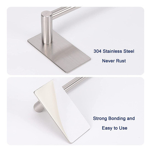 Nearmoon Self Adhesive Bathroom Towel Bar- Acero Inoxidable 1