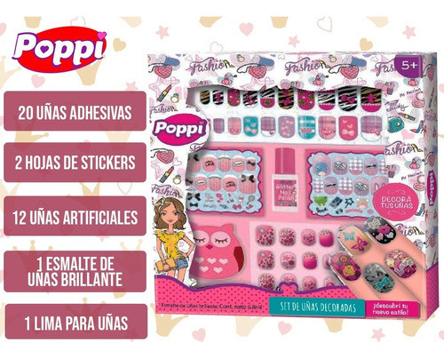 Mi Primer Set Infantil Uñas Postizas Decoradas Accesorios 1