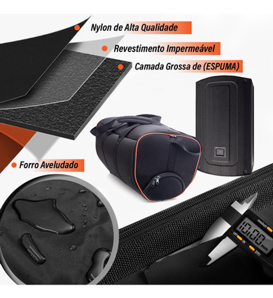 Kit Par De Case Bolsa Bag Compatível C Jbl Max 10 Resistente 1
