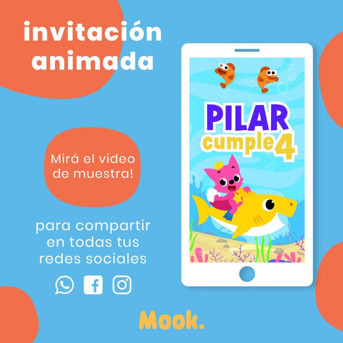 Baby Shark Invitación Animada En Video 1