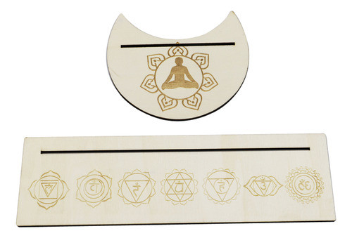 Suporte De Madeira Stand Card Altar Em Forma De Lua Para Dec 0