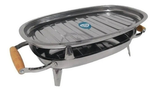 Brasero De Mesa Acero Inoxidable Guadix Asas Madera Pack X2 0