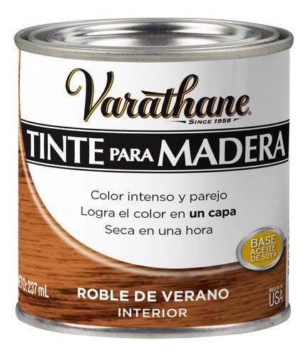 Tinte Para Madera Roble Nogal Ebano Cerezo Varathane 237 Ml 0