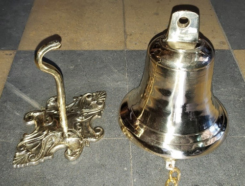 Campana De Bronce Maciza Para Colgar Con Mensula 20 X 16cm 1