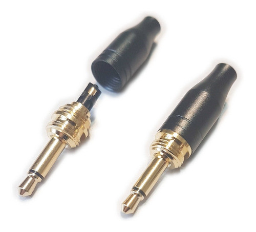 Conector Ficha Miniplug 3,5 Macho Mono Rosca Dorado 10 Unid 1