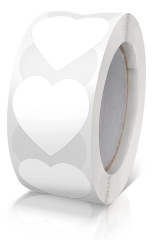 Etiquetas Autoadhesivas Rollo 500pcs. De Corazones - Blanco 0