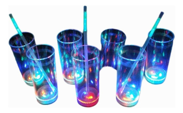 75 Vasos Luminosos 3 Led Con Sorbete Biodegradable Ecologico 0