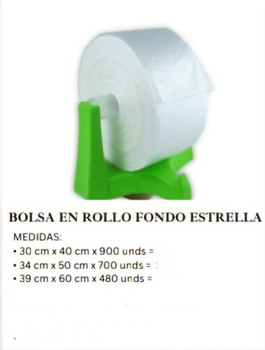 Rollo De Bolsas Fondo Estrel De Nylon   30 X 40 Caño Blanco 1