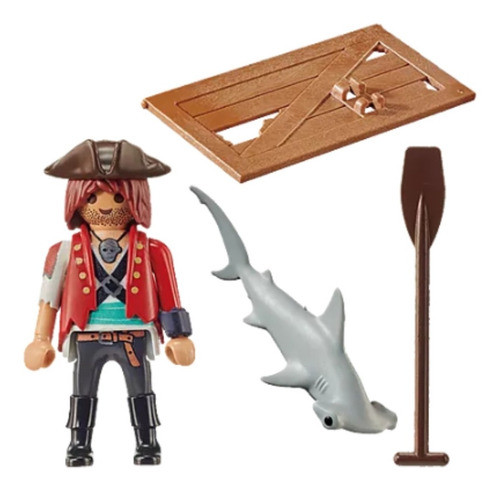 Playmobil Special Plus 70598 Pirata Con Balsa Y Tiburon 1