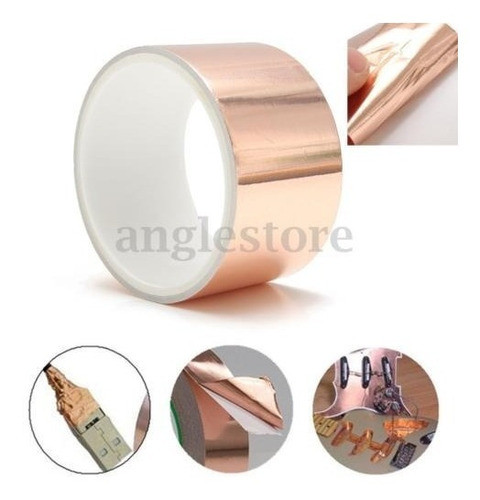 50mmx3m Emi Hoja De Cobre Blindaje Cinta Conductora Barrera 0