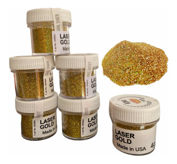 Polvo Comestible Glitters Dorado Brillos King Dust Laser 4g 0