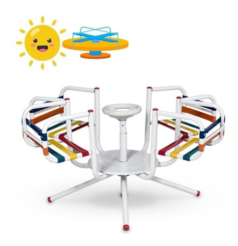 Calesita De Caño Para 4 Niños Cinta Pvc Juego Jardin 0