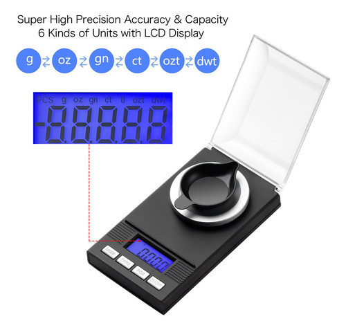 Zilink Digital Milligram Scale 50g / 0.001g Laboratorio 1