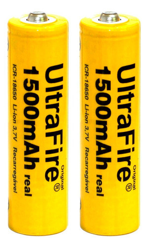 Bat 18650 3,7v Recarregável 1500mah Ultrafire Original 2pçs 0