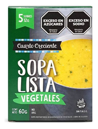 Sopa Vegetales Instantanea Cuarto Creciente Sobres 12gr X3 1