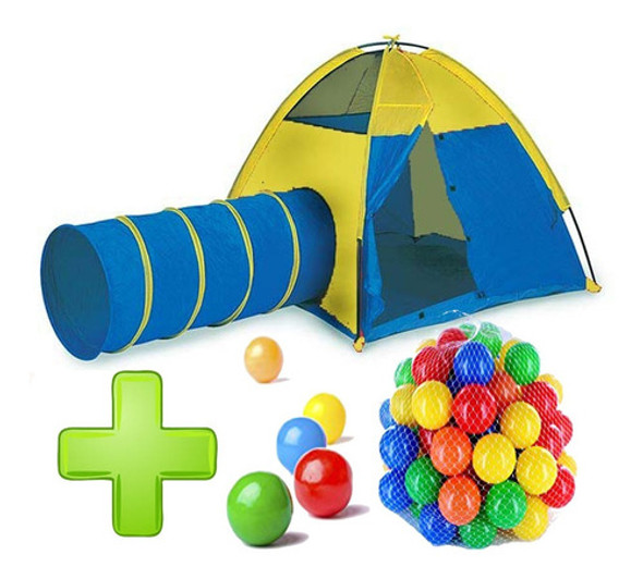 Pelotero Infantil Carpa Casita + Túnel + 100 Pelotas Juego 0